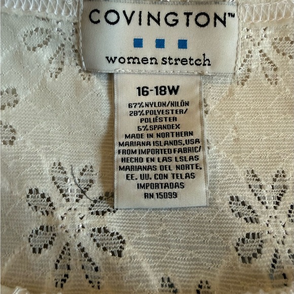 Covington cream semi sheer blouse top 16W 18W - Picture 3 of 3